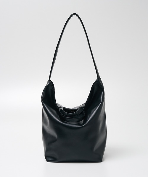 collex（コレックス）の「2WAY底マチワイド レザーライクワンショルダーバッグ（トートバッグ・レディース・アイボリー/ブラック/ゴールド・フリー）」の10枚目の写真