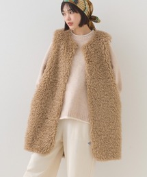 ゆう❣️フォックスファートリムロングジレ　ゆったり ゆう❣️フォックスファートリムロングジレ ゆったり 楽天市場