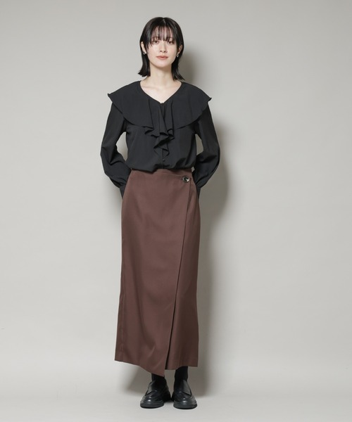 NANO universe(ナノユニバース)の「ビンテージポプリンラッフルカラーブラウス(シャツ/ブラウス・レディース・ブラック/ホワイト/ベージュ・FREE)」の21枚目の写真