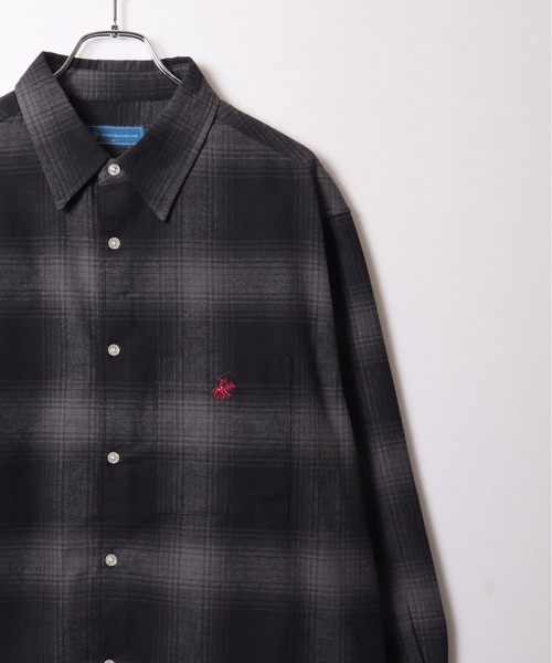 BEVERLY HILLS POLO CLUB（ビバリーヒルズポロクラブ）の「【BEVERLY HILLS POLO CLUB/ビバリーヒルズポロクラブ】ネルチェックレギュラーカラーシャツ（シャツ/ブラウス・メンズ・ブラック/ブルー/グレー/ベージュ・M/L/LL）」の7枚目の写真