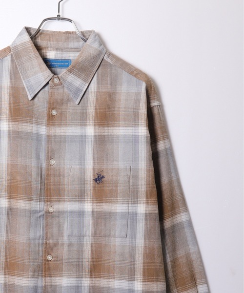 BEVERLY HILLS POLO CLUB（ビバリーヒルズポロクラブ）の「【BEVERLY HILLS POLO CLUB/ビバリーヒルズポロクラブ】ネルチェックレギュラーカラーシャツ（シャツ/ブラウス・メンズ・ブラック/ブルー/グレー/ベージュ・M/L/LL）」の11枚目の写真