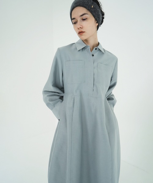 CLANE(クラネ)の「FLUFFY SHEER SHAPE ONEPIECE(ワンピース・レディース・ブラック/モスグリーン・0/1/2)」の9枚目の写真