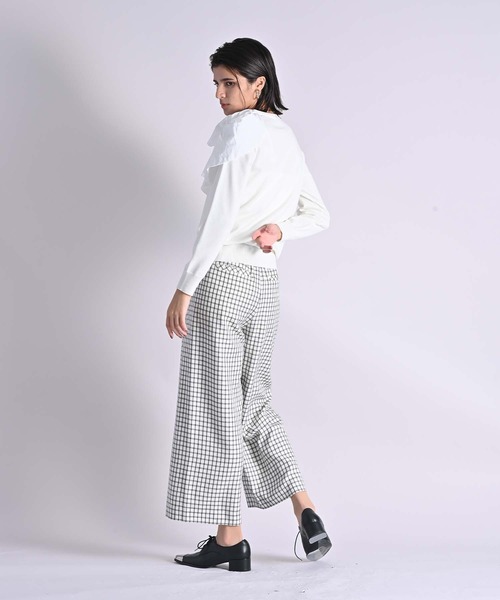 RAW FUDGE（ローファッジ）の「チェック柄ウエストタックワイドパンツ（その他パンツ・レディース・グレー/オフホワイト・M）」の12枚目の写真
