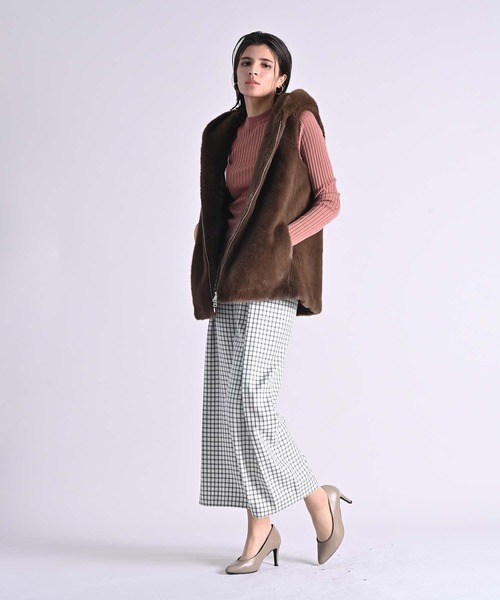 RAW FUDGE（ローファッジ）の「チェック柄ウエストタックワイドパンツ（その他パンツ・レディース・グレー/オフホワイト・M）」の16枚目の写真