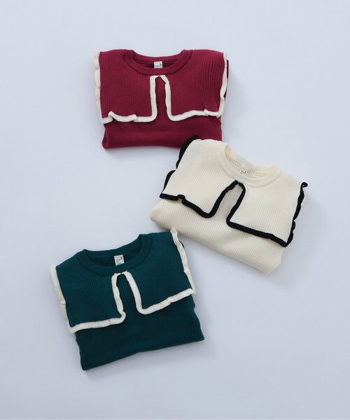 apres les cours（アプレレクール）の「【ジュニア対応】セーラーニット（ニット/セーター・キッズ・グリーン/アイボリー/ローズ・80/90/100/110/120/130/140）」の8枚目の写真