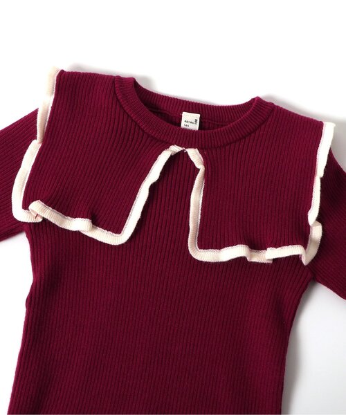 apres les cours（アプレレクール）の「【ジュニア対応】セーラーニット（ニット/セーター・キッズ・グリーン/アイボリー/ローズ・80/90/100/110/120/130/140）」の16枚目の写真