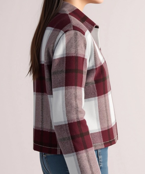 cammie(キャミー)の「チェックショート丈シャツ(シャツ/ブラウス・レディース・グレー/ネイビー/レッド・M/L)」の15枚目の写真