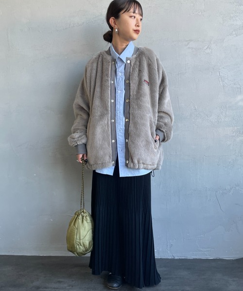 HELLO CALIF（ハローカリフ）の「[HELLO CALIF/ハローカリフ] ファーボンバーコーチジャケット（その他アウター・レディース・グレイッシュベージュ/レオパード・S/M/L）」の13枚目の写真
