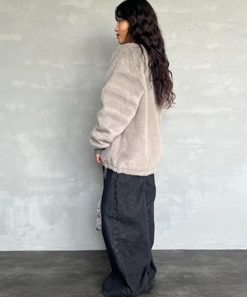 HELLO CALIF（ハローカリフ）の「[HELLO CALIF/ハローカリフ] ファーボンバーコーチジャケット（その他アウター・レディース・グレイッシュベージュ/レオパード・S/M/L）」の19枚目の写真