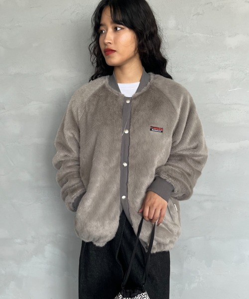 HELLO CALIF（ハローカリフ）の「[HELLO CALIF/ハローカリフ] ファーボンバーコーチジャケット（その他アウター・レディース・グレイッシュベージュ/レオパード・S/M/L）」の21枚目の写真