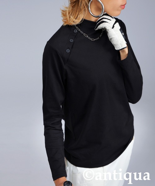 antiqua(アンティカ)の「【STCH】モックネックトップス(Tシャツ/カットソー・レディース・ホワイト/ブラック・LXL/ML)」の17枚目の写真