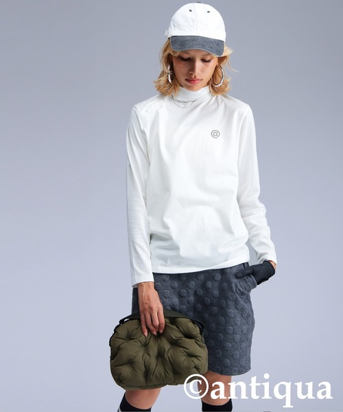 antiqua(アンティカ)の「【STCH】モックネックトップス(Tシャツ/カットソー・レディース・ホワイト/ブラック・LXL/ML)」の9枚目の写真