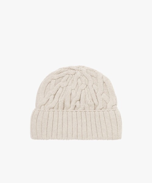 AIGLE（エーグル）の「ケーブルニットビーニー（ニットキャップ/ビーニー・レディース・ダークネイビー/レッド/オフホワイト・FREE）」の5枚目の写真