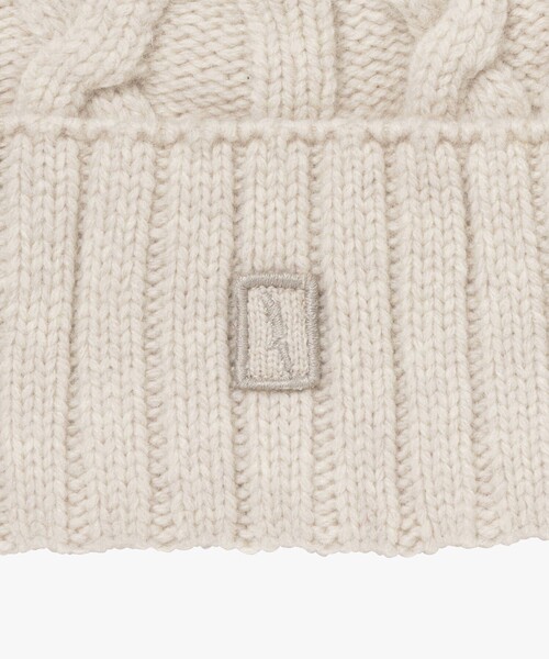 AIGLE（エーグル）の「ケーブルニットビーニー（ニットキャップ/ビーニー・レディース・ダークネイビー/レッド/オフホワイト・FREE）」の6枚目の写真