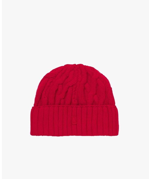 AIGLE（エーグル）の「ケーブルニットビーニー（ニットキャップ/ビーニー・レディース・ダークネイビー/レッド/オフホワイト・FREE）」の13枚目の写真