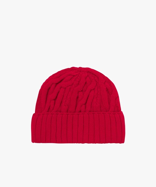 AIGLE（エーグル）の「ケーブルニットビーニー（ニットキャップ/ビーニー・レディース・ダークネイビー/レッド/オフホワイト・FREE）」の14枚目の写真