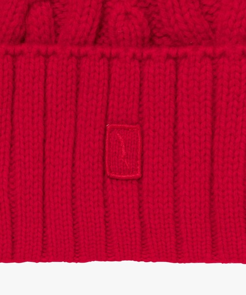 AIGLE（エーグル）の「ケーブルニットビーニー（ニットキャップ/ビーニー・レディース・ダークネイビー/レッド/オフホワイト・FREE）」の15枚目の写真