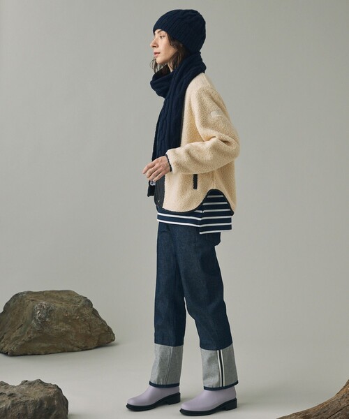 AIGLE（エーグル）の「ケーブルニットビーニー（ニットキャップ/ビーニー・レディース・ダークネイビー/レッド/オフホワイト・FREE）」の22枚目の写真