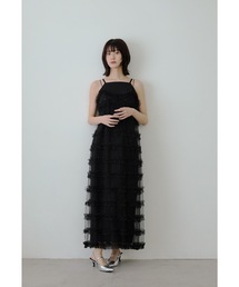 【ikumi】ノースリーブ黒ドレス フリル付き　andresd ikumi】ノースリーブ黒ドレス フリル付き andresd ANDRESD