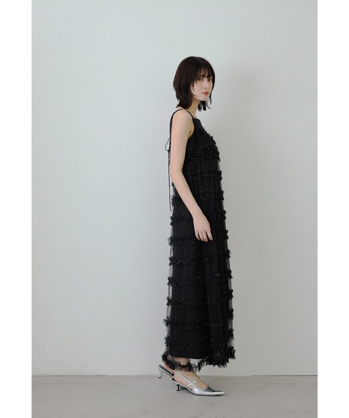 フリルラインガーリードレス 2点セット レイヤード キャミ パーティー