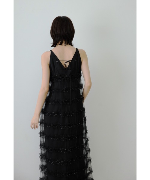 フリルラインガーリードレス 2点セット レイヤード キャミ パーティー