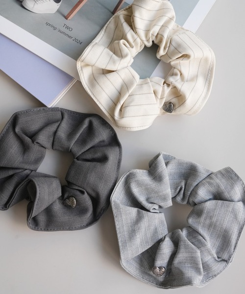 Port / ポート 】 シックカラー ストライプ シュシュ #（シュシュ