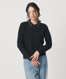 UNITED ARROWS（ユナイテッドアローズ）の「ラインストーン ポロ ニット（ニット/セーター・レディース）」