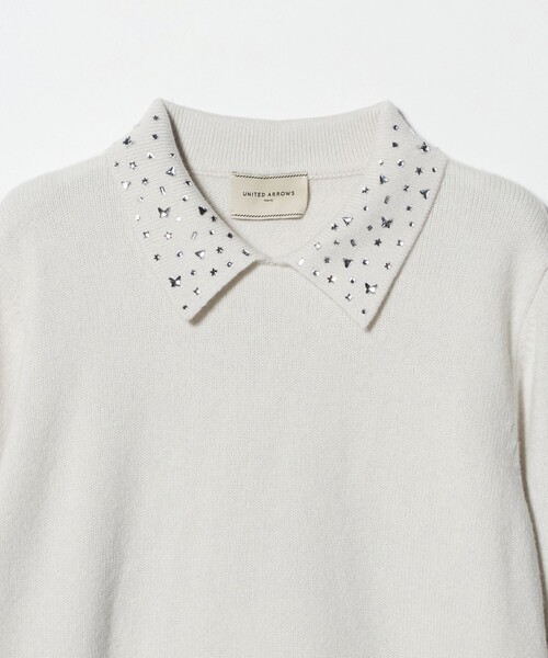 UNITED ARROWS ニットポロ ラインストーン ポロ ニット（ニット/セーター）｜UNITED ARROWS