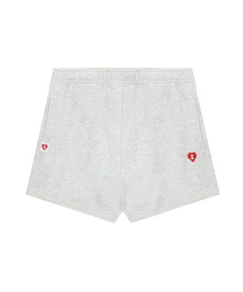 A BATHING APE（アベイシングエイプ）の「HEART BADGE SWEAT SHORTS（その他パンツ・レディース・ネイビー/グレー・X-SMALL/SMALL）」の2枚目の写真