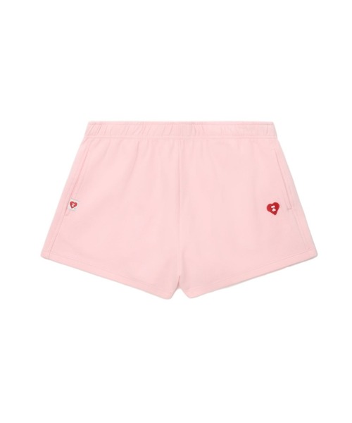 A BATHING APE(アベイシングエイプ)の「HEART BADGE SWEAT SHORTS(その他パンツ・レディース・ネイビー/グレー/ピンク・X-SMALL/SMALL)」の3枚目の写真