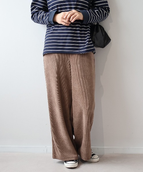 セール】【L～5L 大きいサイズ】ニットコールワイドパンツ（その他