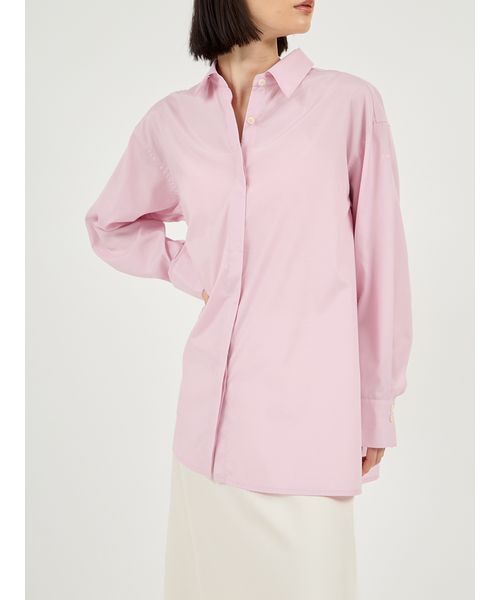 emmi（エミ）の「emmiロゴベーシックシャツ（シャツ/ブラウス・レディース・ストライプ/ピンク/ブルー・F）」の5枚目の写真