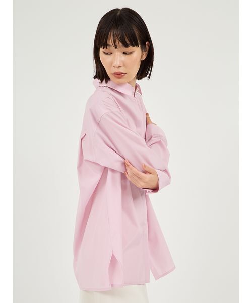 emmi（エミ）の「emmiロゴベーシックシャツ（シャツ/ブラウス・レディース・ストライプ/ピンク/ブルー・F）」の6枚目の写真