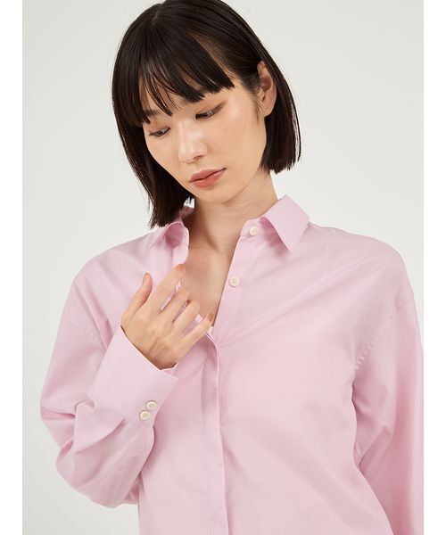 emmi（エミ）の「emmiロゴベーシックシャツ（シャツ/ブラウス・レディース・ストライプ/ピンク/ブルー・F）」の7枚目の写真