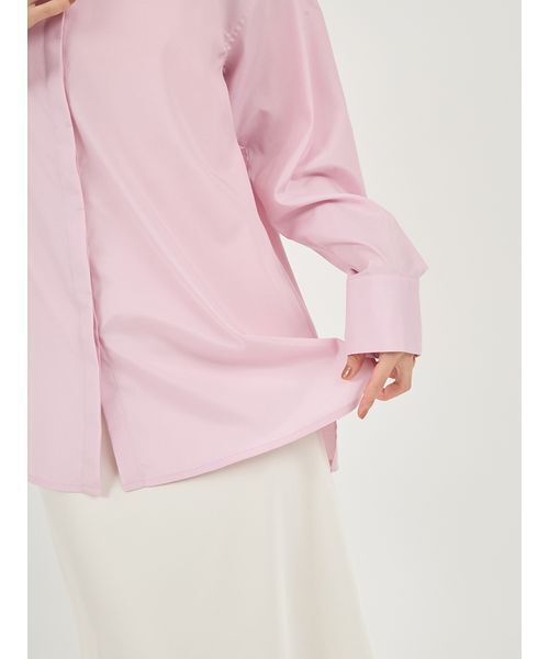 emmi（エミ）の「emmiロゴベーシックシャツ（シャツ/ブラウス・レディース・ストライプ/ピンク/ブルー・F）」の9枚目の写真