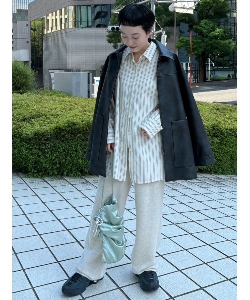 emmi（エミ）の「emmiロゴベーシックシャツ（シャツ/ブラウス・レディース・ストライプ/ピンク/ブルー・F）」の14枚目の写真