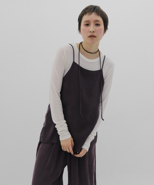 lit（リット）の「Cupra Camisole（キャミソール・レディース・チャコールグレー/サンドベージュ/ブラウン・FREE）」の3枚目の写真