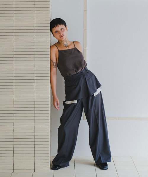 lit（リット）の「Cupra Camisole（キャミソール・レディース・チャコールグレー/サンドベージュ/ブラウン・FREE）」の6枚目の写真