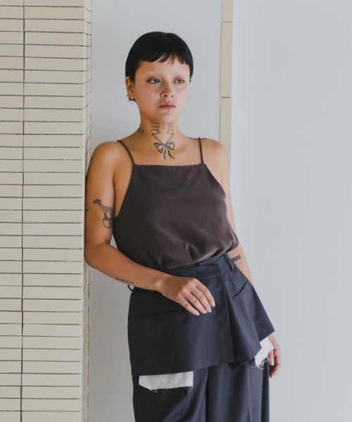 lit（リット）の「Cupra Camisole（キャミソール・レディース・チャコールグレー/サンドベージュ/ブラウン・FREE）」の9枚目の写真