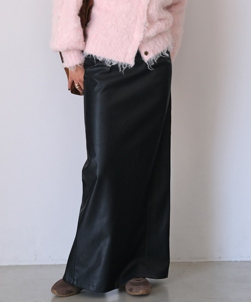 AKTE(アクテ)の「Iラインマキシスカート(スカート・レディース・ブラック系/ベージュ/オリーブ・1/2/2T)」の2枚目の写真