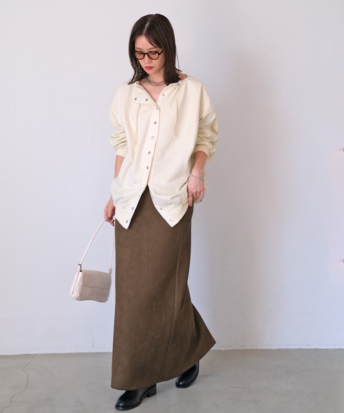 AKTE(アクテ)の「Iラインマキシスカート(スカート・レディース・ブラック系/ベージュ/オリーブ・1/2/2T)」の12枚目の写真