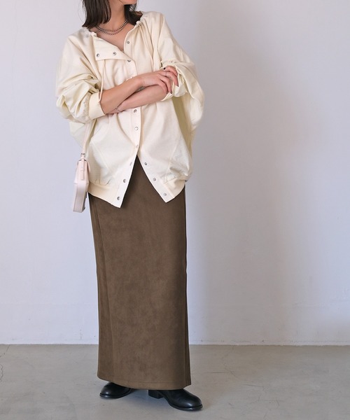 AKTE(アクテ)の「Iラインマキシスカート(スカート・レディース・ブラック系/ベージュ/オリーブ・1/2/2T)」の15枚目の写真