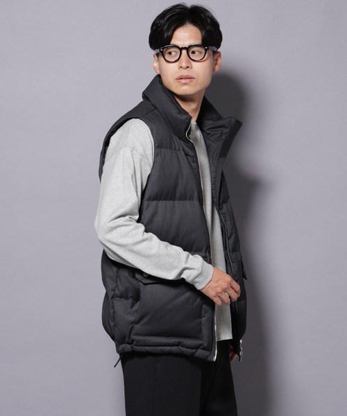 NANO universe（ナノユニバース）の「DELEGANTE エアリーサキソニー/グレンチェックTAIONダウンベスト（ダウンベスト・メンズ・チャコール/ベージュ/その他1/その他2・L/M）」の6枚目の写真