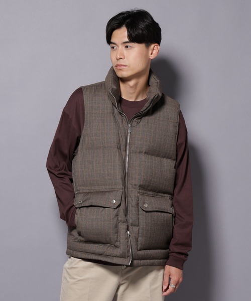 NANO universe（ナノユニバース）の「DELEGANTE エアリーサキソニー/グレンチェックTAIONダウンベスト（ダウンベスト・メンズ・チャコール/ベージュ/その他1/その他2・L/M）」の19枚目の写真