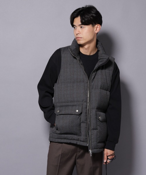 ナノユニバース　ダウンベスト　グレー　38 NANO UNIVERSE グレー ダウンベスト フード付き Sサイズ nano universe