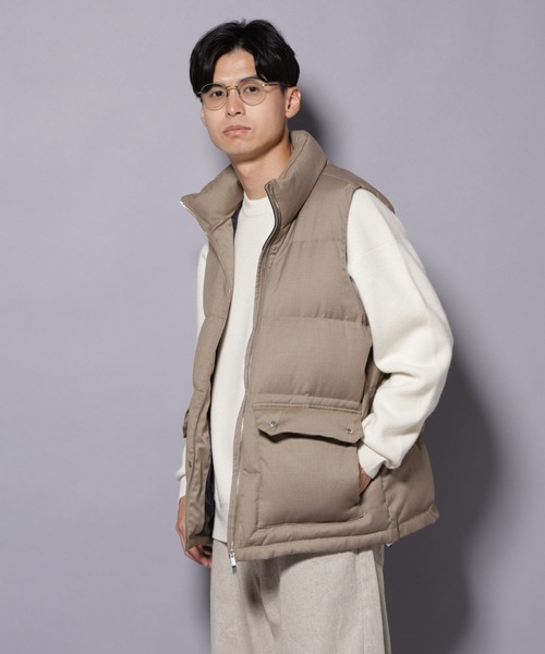 NANO universe（ナノユニバース）の「DELEGANTE エアリーサキソニー/グレンチェックTAIONダウンベスト（ダウンベスト・メンズ・チャコール/ベージュ/その他1/その他2・L/M）」の13枚目の写真