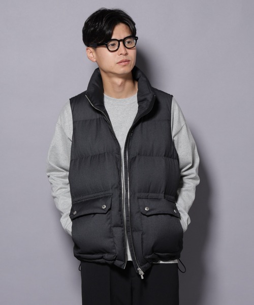 NANO universe（ナノユニバース）の「DELEGANTE エアリーサキソニー/グレンチェックTAIONダウンベスト（ダウンベスト・メンズ・チャコール/ベージュ/その他1/その他2・L/M）」の5枚目の写真