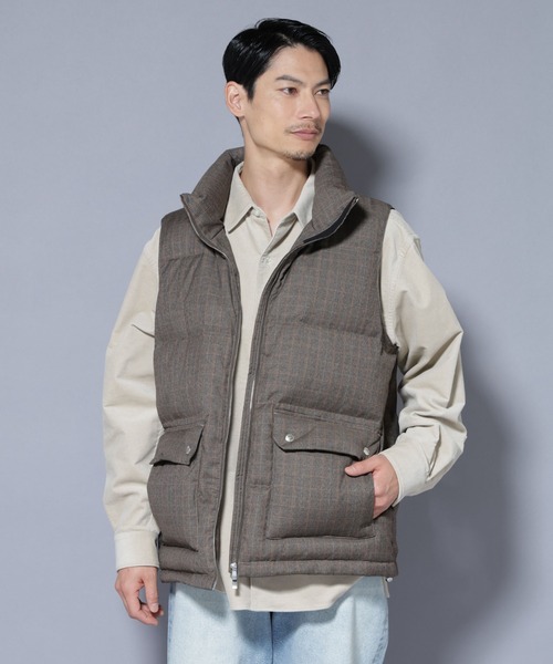 セール】DELEGANTE エアリーサキソニー/グレンチェックTAIONダウン