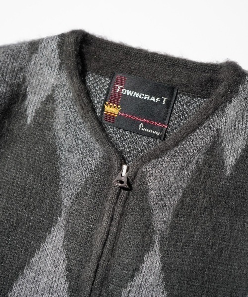 TOWNCRAFT（タウンクラフト）の「TOWNCRAFT / タウンクラフト SHAGGY VINTAGE PATTERN ZIP CARDIGAN レオパード アーガイル デイジー シャギー（カーディガン/ボレロ・メンズ・その他1/その他2/グレー/オリーブ/カーキ/グレー系その他・SMALL/MEDIUM/LARGE/X-SMALL）」の13枚目の写真