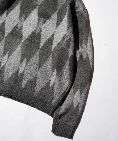 TOWNCRAFT（タウンクラフト）の「TOWNCRAFT / タウンクラフト SHAGGY VINTAGE PATTERN ZIP CARDIGAN レオパード アーガイル デイジー シャギー（カーディガン/ボレロ・メンズ・その他1/その他2/グレー/オリーブ/カーキ/グレー系その他・SMALL/MEDIUM/LARGE/X-SMALL）」の18枚目の写真